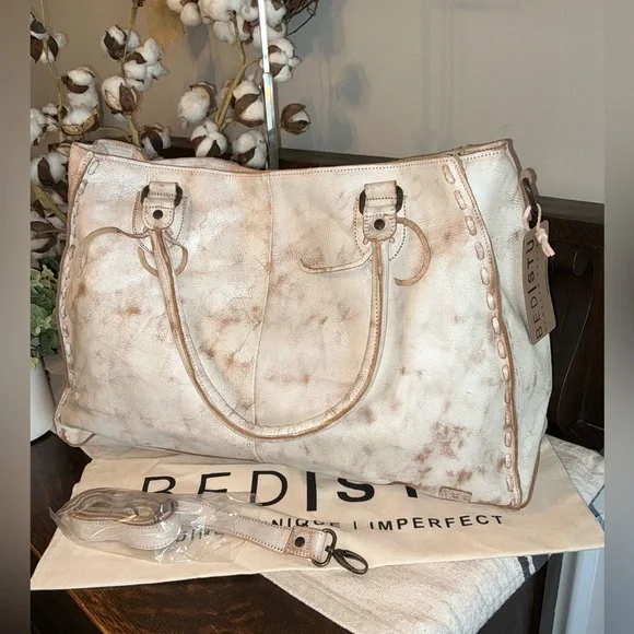 NWT Bed Stu Leather Rockaway Shoulder Crossbody Bag Tote Nectar Lux MSPR $345 - Picture 3 of 15